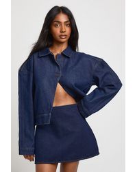 Boohoo - A Line Denim Mini Skirt - Lyst