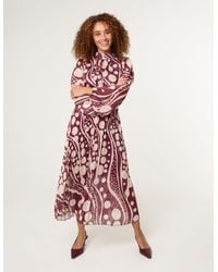 Blue Vanilla - Abstract Polka Dot Dress And Metallic Striped - Lyst