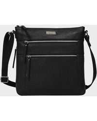 Assots London - 'cori' Black Pebble Grain Real Leather Crossbody Bag - Lyst