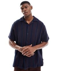 Wrangler - Resort Short Sleeve Relaxed Woven Stripe Cotton Dobby Shirt - Lyst