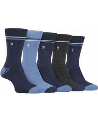 Farah - 5 Pack Bamboo Bright Striped Patterned Socks - Lyst