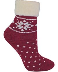 Sock Snob - Ladies Wool Bed Socks With Fairisle Design - Lyst