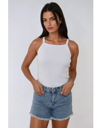 Hiccup - Halter Neck Fitted Basic Tank Top - Lyst
