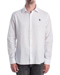 U.S. POLO ASSN. - Long Sleeve Cotton And Linen Shirt Us41104030 - Lyst