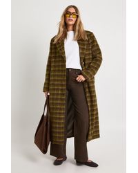 Boohoo - Oversized Check Wool Look Coat - Lyst