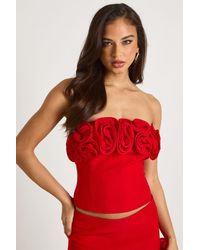 Boohoo - Rosette Trim Bandeau Top - Lyst