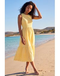 Roman - Cotton Broderie Midi Dress - Lyst