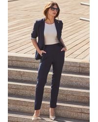 Sosandar - Side Button Tapered Leg Trousers - Lyst