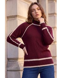 Roman - Petite Contrast Ribbed Knit Jumper - Lyst