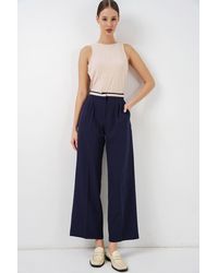 Bigdart - High Waist Wide Leg Trousers With Pockets - Lyst