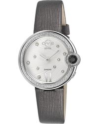Gv2 - Perugia Diamond Watch, 316L Stainless Steel Case, Dial, Genuine Safiano Handmade Leather Strap - Lyst