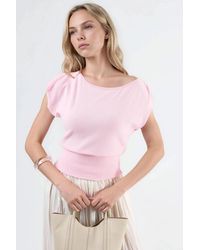 Busem - Boat Neck Ribbed Blouse - Lyst