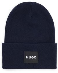 HUGO - Xevon C Logo Label Beanie - Lyst