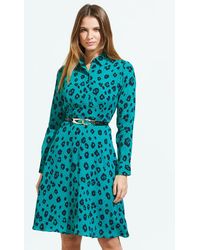 Sosandar - Leopard Print Fit & Flare Shirt Dress - Lyst