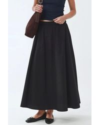 Busem - Elastische Taille Midi Rok Met Zakken - Lyst