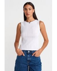 Dilvin - Sleeveless Ribbed Cotton Vest - Lyst