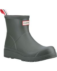 HUNTER - Play Korte Rubber Vrouwen Wellington Laarzen Donker Olijf - Lyst