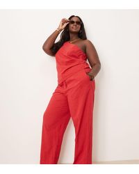 ASOS - Curve Tailored Flower Textured Relaxed Trousers Co-Ord - Lyst