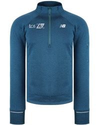 New Balance - Nb Heat Grid Blauwe Trui - Lyst