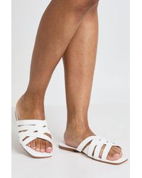 Boohoo - Wide Fit Cross Over Strappy Sliders - Lyst