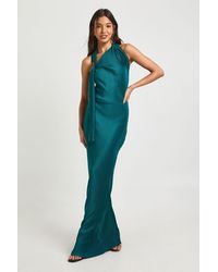 Boohoo - Plisse Halter Detail Column Maxi Dress - Lyst