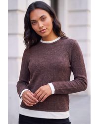 Roman - Frill Contrast Stretch Jersey Top - Lyst