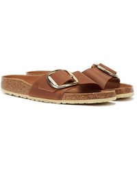Birkenstock - Madrid Big Buckle Oiled Leather Cognac Sandals - Lyst