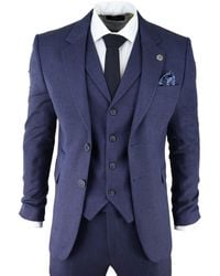 TruClothing - 3 Piece Tweed Herringbone Suit Peaky Blinders Classic Tailored Canvas - Lyst
