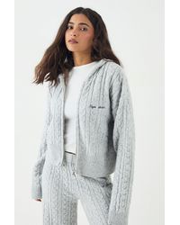 DSGN Studio - Cable Knit Zip Through Hoodie - Lyst