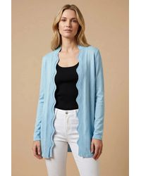 Karen Millen - Scallop Edge Longline Cardigan - Lyst