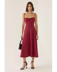 Hiccup - A-Line Sleeveless Midi Dress With Cowl Neck - Lyst