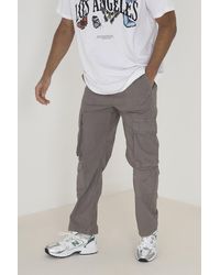 Brave Soul - Cotton Poplin Loose Fit Cargo Trousers - Lyst