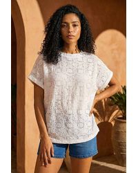 Roman - Textured Stretch Boxy T-Shirt - Lyst