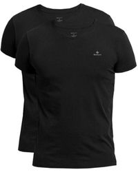 GANT - Men's 2 Pack V-neck T-shirt In Black - Lyst