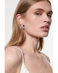 Karen Millen - Diamante Detail Stud Earrings - Lyst