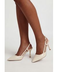 Boohoo - Slingback Box Pointed Court Shoes - Lyst