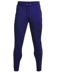 Under Armour - Rival Terry Blue Track Pants Cotton - Lyst