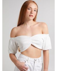 Pink Vanilla - Ribbed Waffle Crop Top - Lyst