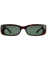 Balenciaga - Rectangle Dark Havana Bb0096S - Lyst