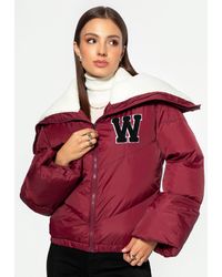 Wittchen - Oversized Jas Met Imitatie Schapenvacht Kraag - Lyst