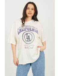 Brave Soul - Curve Graphic Print Oversized T-Shirt - Lyst