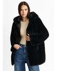 Gini London - Hooded Faux Fur Jacket - Lyst