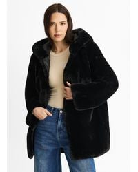 Gini London - Kunstpelz-Jacke Mit Kapuze - Lyst