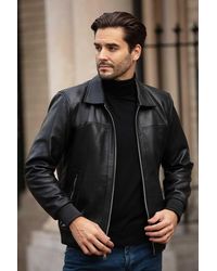 Ashwood Leather - 'Lorenzo' Classic Real Bomber Jacket - Lyst