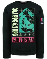Nike - Air Jordan Long Sleeve Crew Neck Pullover Sweaters Ct3492 010 Cotton - Lyst