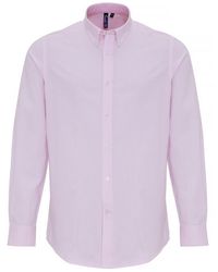 PREMIER - Cotton Oxford Striped Long-Sleeve Shirt - Lyst