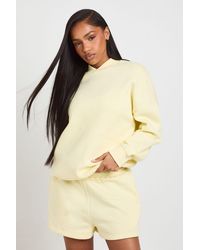 Boohoo - Neck Detail Sweatshirt Short Tracksuit - Lyst