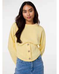 Pink Vanilla - Button Front Corset Sweatshirt - Lyst