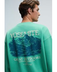 Grimelange - Oversized Crew Neck Printed Sweatshirt - Lyst