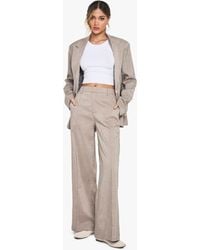 Boohoo - Seam Detail Wide Leg Tailored Trouser - Lyst